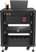 12U Home Audio & Video Stage Stereo Equipment Storage Cabinet Stand On Wheels by EcoTypee