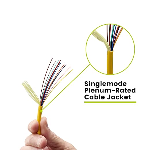 TRUE CABLE 12 Strand Fiber Indoor Distribution Cable, 1000 Feet, OS2 Single - Image 6