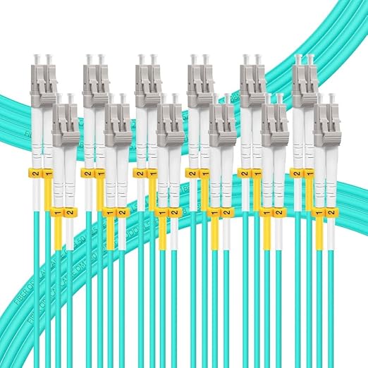 FLYPROFiber- 10M-6Pack OM4 LC to LC Fiber Patch Cable, MM Multi Mode Fiber by FLYPROFiber