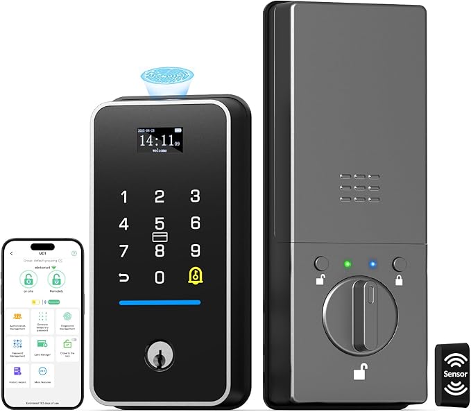 Anweller Smart Deadbolt Lock, WiFi Fingerprint Keyless Entry Door Lock by AnwellerSmart
