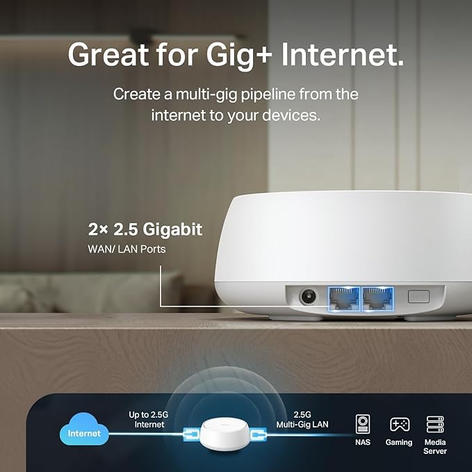 TP-Link Deco 7 BE25 Dual-Band BE5000 WiFi 7 Mesh Wi-Fi System | 4-Stream 5 Gbps - Image 5
