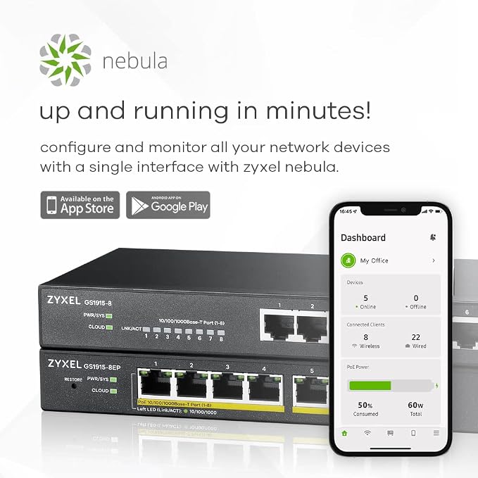 Zyxel 8 Port Ethernet Switch | Smart Managed Gigabit Network Switch | 8X GbE - Image 5