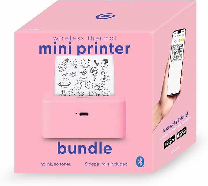 Mini Portable Thermal Printer, 200 Dpi Monochrome Label, Receipt and Image - Image 2
