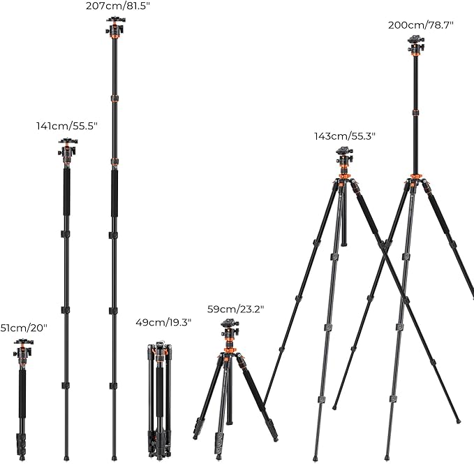K&F CONCEPT 78 inch DSLR Camera Tripods - Image 7