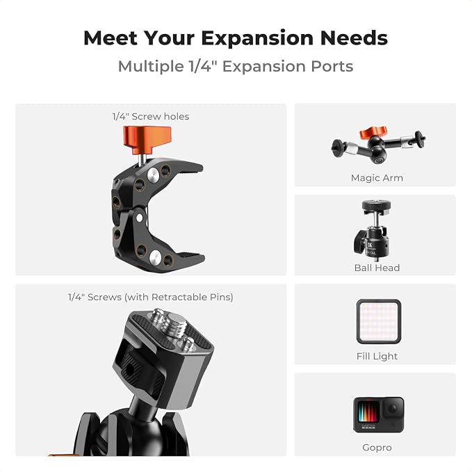 K&F CONCEPT Double Super Clamp Camera Mount - Image 5