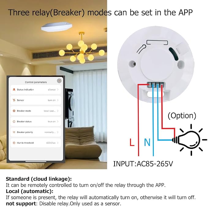 Presence Sensor, WenzhiIoT Smart Motion Sensor WiFi 24 GHz Radar MmWave - Image 4