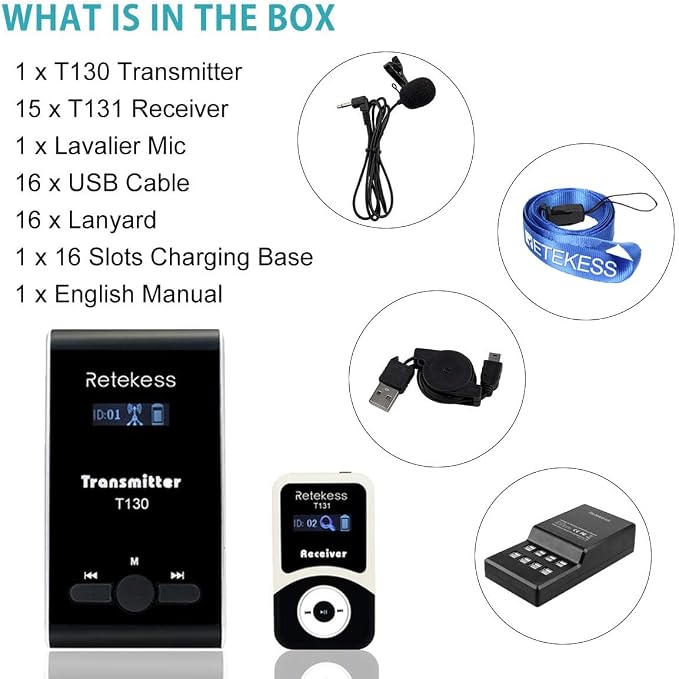 Retekess T130 Church Translation System, Tour Guide Audio System, High Sound - Image 8