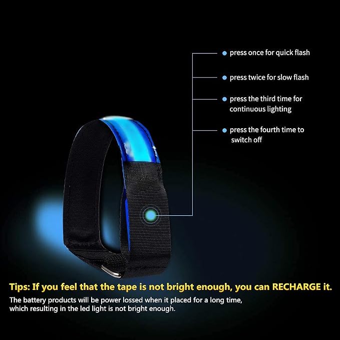 2 Pack Rechargeable LED Reflective Armband, High Brightness High Visibility - Image 3