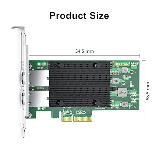 10Gtek 10Gb PCI-E NIC Network Card, Dual Copper RJ45 Port, - Image 3