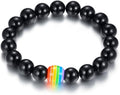 Nanafast Titanium Stainless Steel Rainbow LGBT Pride Bracelet Handmade Braided by Nanafast