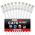 CAT 6 Ethernet Cable 10FT, Indoor High-Speed 10Gbps Snagless CAT6 10FT Ethernet by AvesView