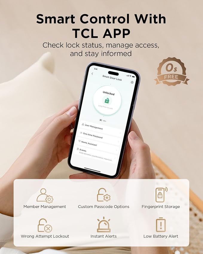 TCL D2 Smart Lock, Keyless Entry Door Lock - Image 3