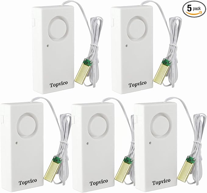 Water Leak Detector, 120dB Loud Siren, Powered by 9V Battery, Sensor Alarm by MakeLifeSaferandSmarterEnjoyPeaceofMind