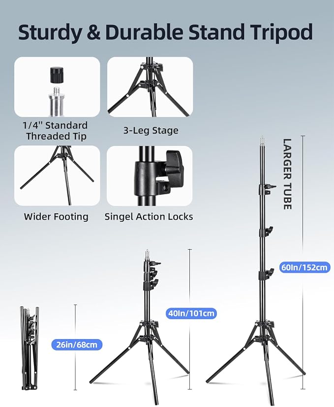 Skytex Softbox Lighting Kit 16x16in Soft Box 2Pack Upgrade 135W 2700-6400K - Image 6