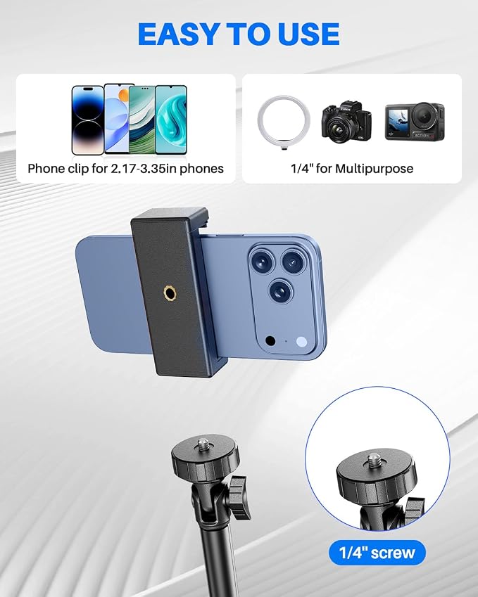 67" Phone Tripod, MIIASI Extendable Tripod - Image 5
