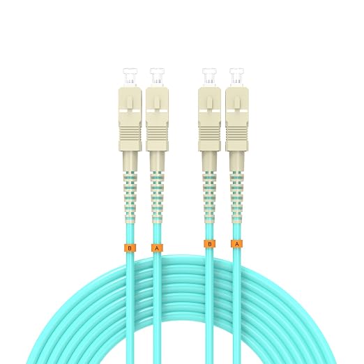 Fiber Patch Cable 196ft/60meters SC/UPC to SC/UPC OM3 10Gb/Gigabit MultiMode by Buacoz