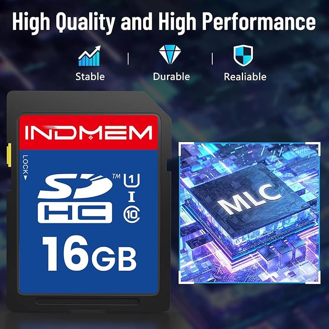 16GB SD Card, 2 Pack SDHC Flash Memory Cards UHS-I U1 Class 10 High-Speed Full - Image 4