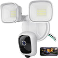 2K Hardwired Flood Light Camera, 3500LM Dual-Head Outdoor Security Camera by Meloght