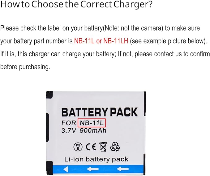 NB-11L NB-11LH Battery Charger for Canon PowerShot ELPH 110 HS, 130 HS - Image 2