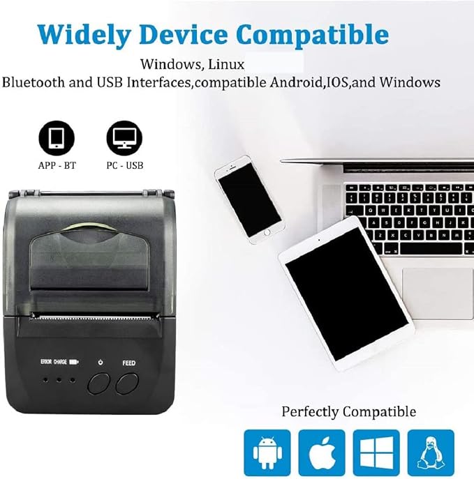 NETUM Bluetooth Receipt Printer, 58mm Mini Thermal POS Printer Portable - Image 7