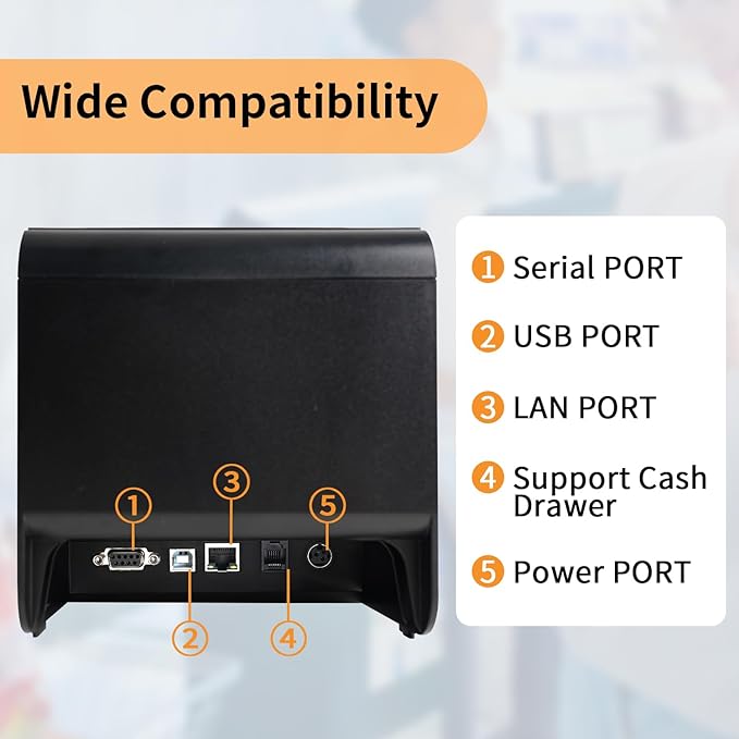 Rongta POS Receipt Printer, 80mm Thermal Printer, Restaurant Kitchen Printer - Image 4