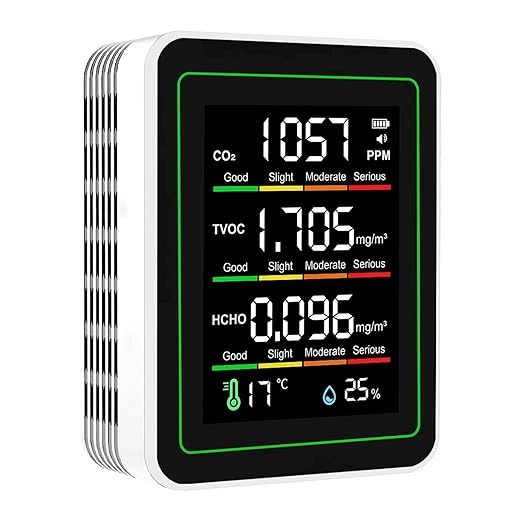 5-in-1 Indoor Air Quality Monitor, Portable CO2 Detector by Unknown