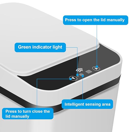 Bathroom Trash can, Smart Touchless Trash Can, Automatic Motion Sensor Trash Bin - Image 4
