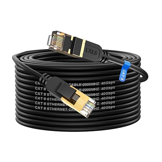 Cat 8 Ethernet Cable, 50FT Long High Speed 26AWG Cat8 LAN Network Cable 40Gbps by Unknown