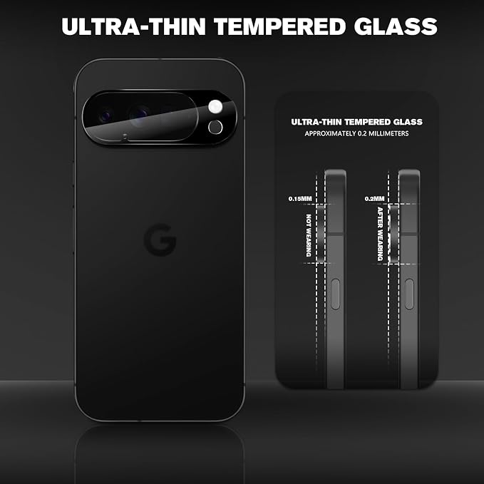 3 Pack for Google Pixel 10 Pro Camera Lens Protector, Tempered Glass 9 Hardness - Image 3