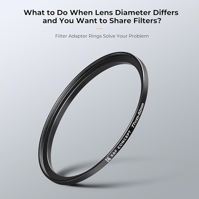 K&F CONCEPT 18 Pieces Filter Ring Adapter Set, Camera Lens Filter Metal - Image 3