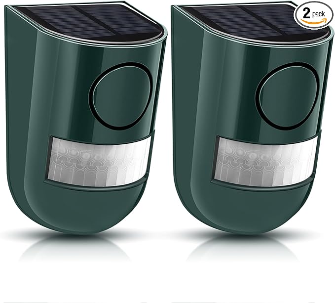 Qualirey Solar Sound and Light Alarm Motion Sensor 129db Outdoor Security Siren by Acomfortablehomestartshere