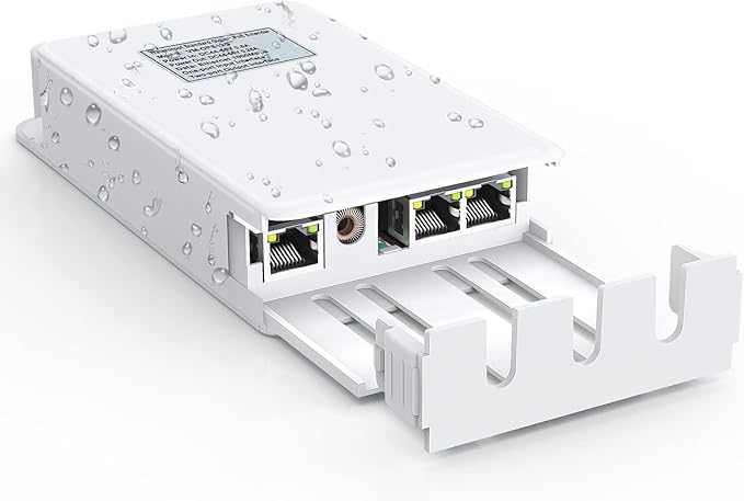 VIMIN 2-Port Outdoor PoE Gigabit Extender, 1 in 2 Out PoE Repeater by Vimin