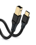 Printer Cable 3ft, Scanner USB C to USB B Cable by Bordsek
