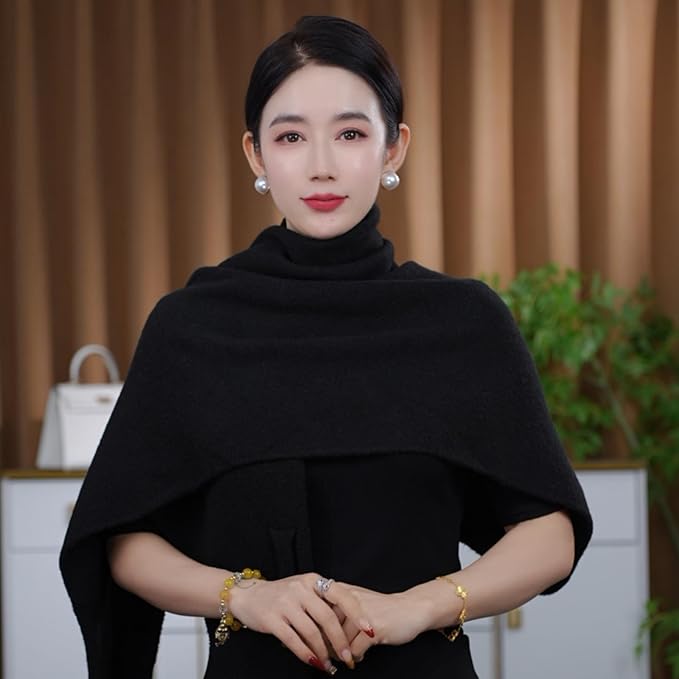 Shawls Wraps Women Triangle Sweater Scarf Warm Wool Blend Pashmina Cape Cold - Image 3