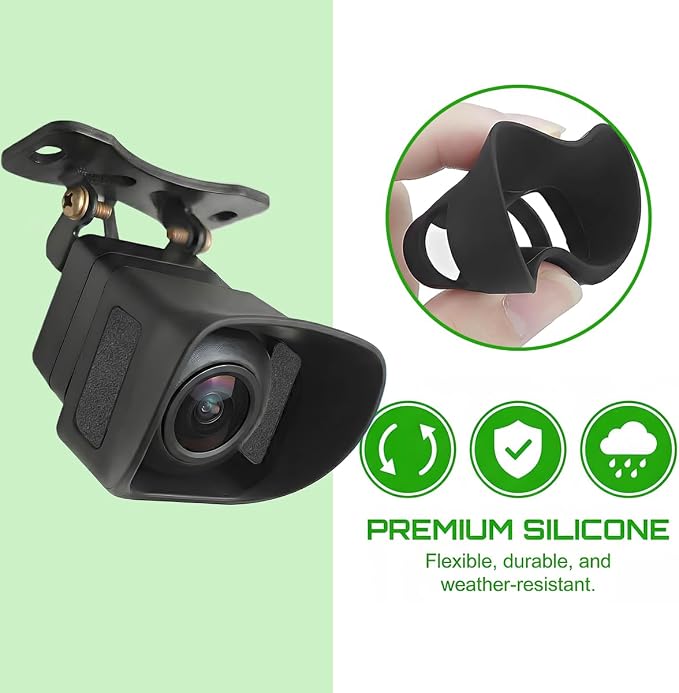 Car Rear View Backup Camera Cover, Silicone Adhesive Vehicle Reversing Cameras - Image 3