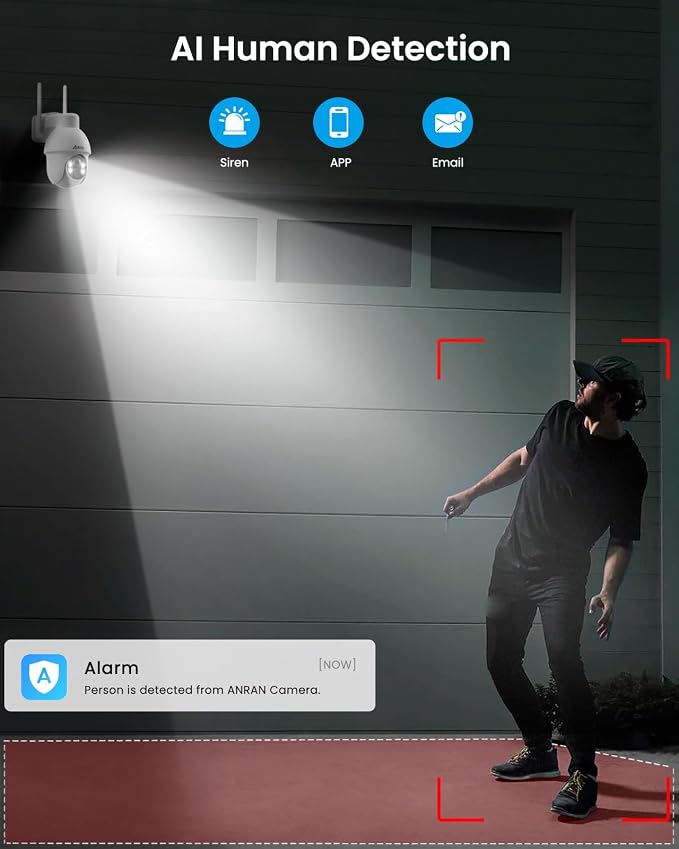 ANRAN 2K Solar Security Camera Wireless Outdoor, 2 Pack Battery-Powered WiFi - Image 6