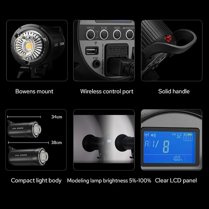 Godox SK400IIV 400Ws Strobe Studio Flash GN65 5700K 2.4G - Image 4