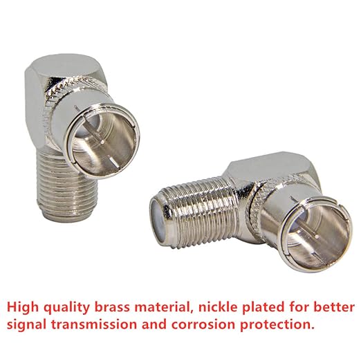 Right Angle Coax Quick TV Connector, 5 Pack F Type Male to Female Push On Plug - Image 5