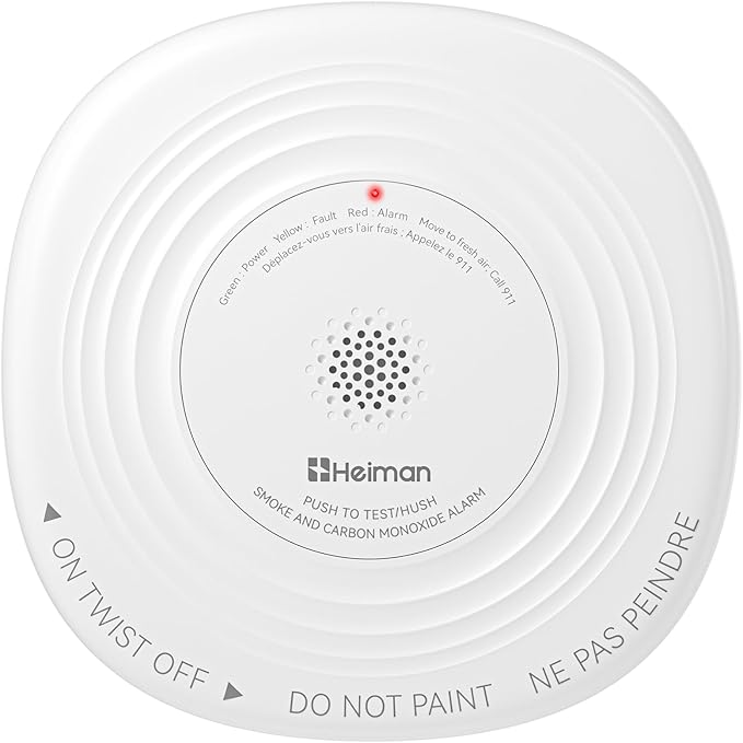 Heiman Smoke Detector Carbon Monoxide Detector Combo 10-Year Sealed Battery by HEIMAN