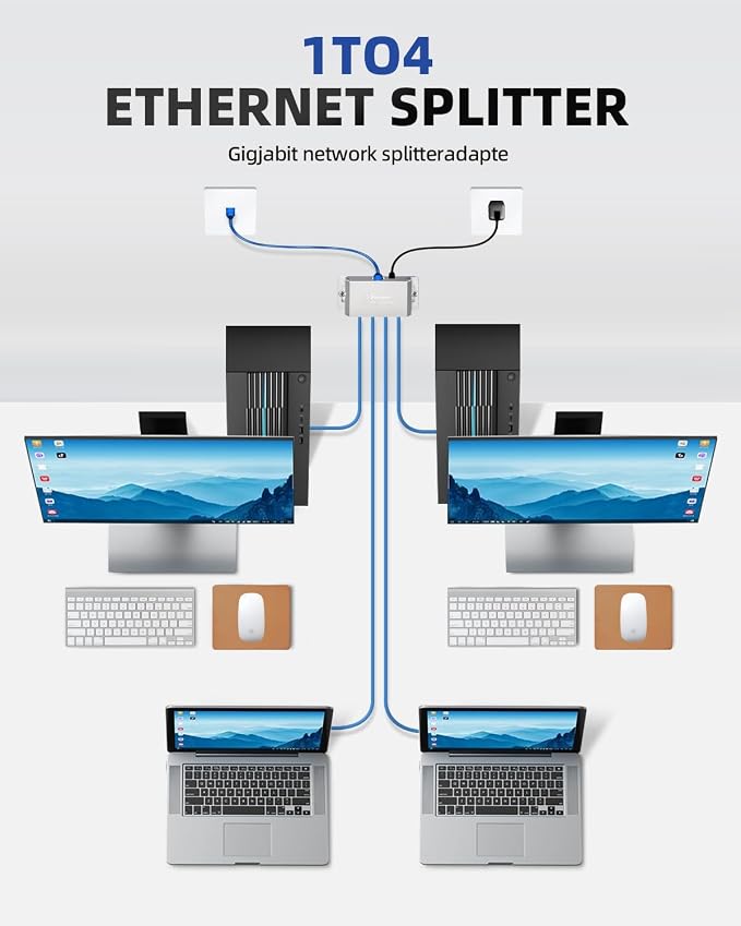 4 Port Gigabit Ethernet Splitter 1 to 4 - Image 4