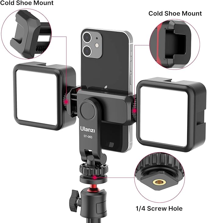 ULANZI ST-06S Phone Tripod Mount, Universal Smartphone Mount Adapter - Image 3