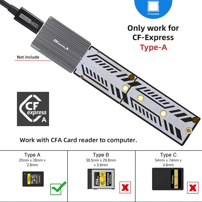CFexpress Type-A to NVME 2230 2240 2260 2280 Memory Card Kit Case CFE CFA NGFF - Image 6