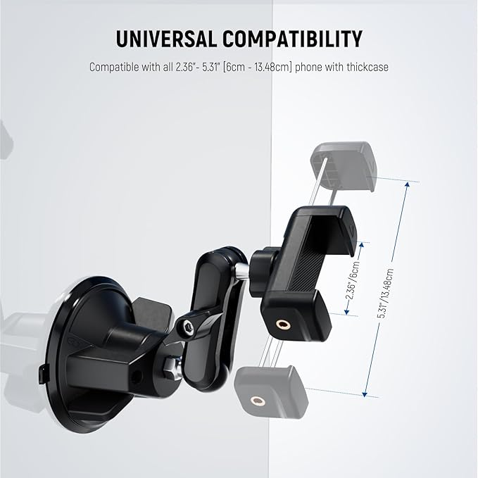 NEEWER Phone Holder for Your Car, 360° Rotating Vacuum Suction Cup Metal Cell - Image 6