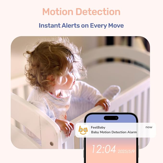 1080P WiFi Baby Monitor with 2 Camera and Audio, Pan-Tilt-Zoom Video Camera - Image 3