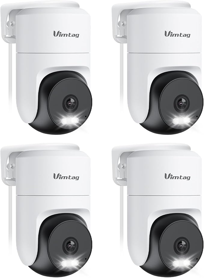 VIMTAG 2.5K 4MP Outdoor Security Camera, Pan/Tilt WiFi Home CCTV Camera by Vimtag