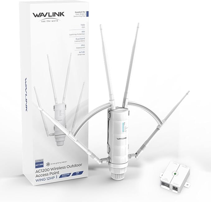 WAVLINK AC1200 Outdoor WiFi Extender, 2026 Long Range Wireless WiFi Booster by WAVLINK%C2%AE