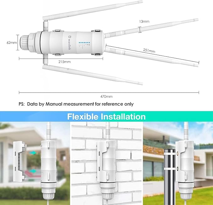 WAVLINK AC1200 Outdoor WiFi Range Extender, Weatherproof Dual Band Outdoor - Image 7