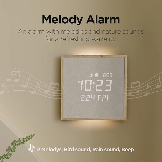 mooas Wooden Frame LED Silent Wall Clock - Image 5