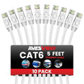 CAT 6 5 ft Ethernet Cable, Indoor High-Speed 10Gbps Snagless Long CAT6 5FT by AvesView