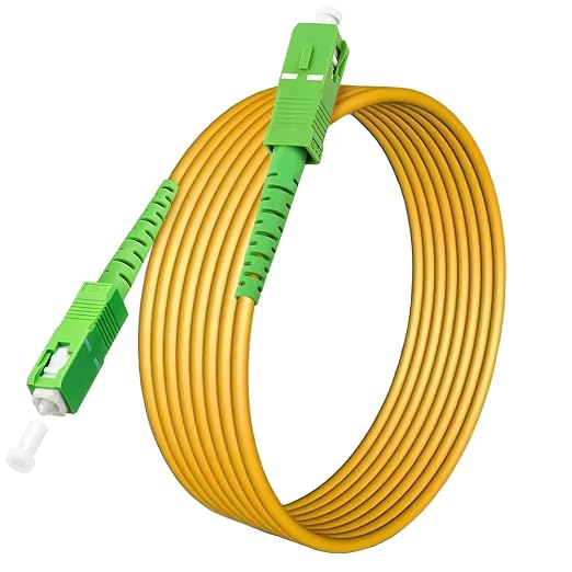 20 Meters SC/APC to SC/APC Fiber Optic Internet Cable, Single Mode Fiber Patch by Bangun